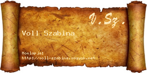 Voll Szabina névjegykártya